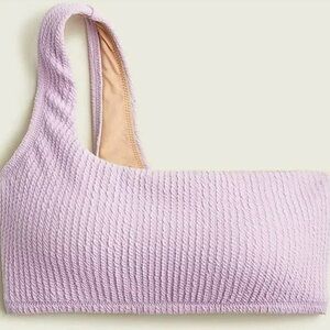 J. Crew Lilac Purple Textured One-Shoulder Bikini Swimwear Top Size XXL